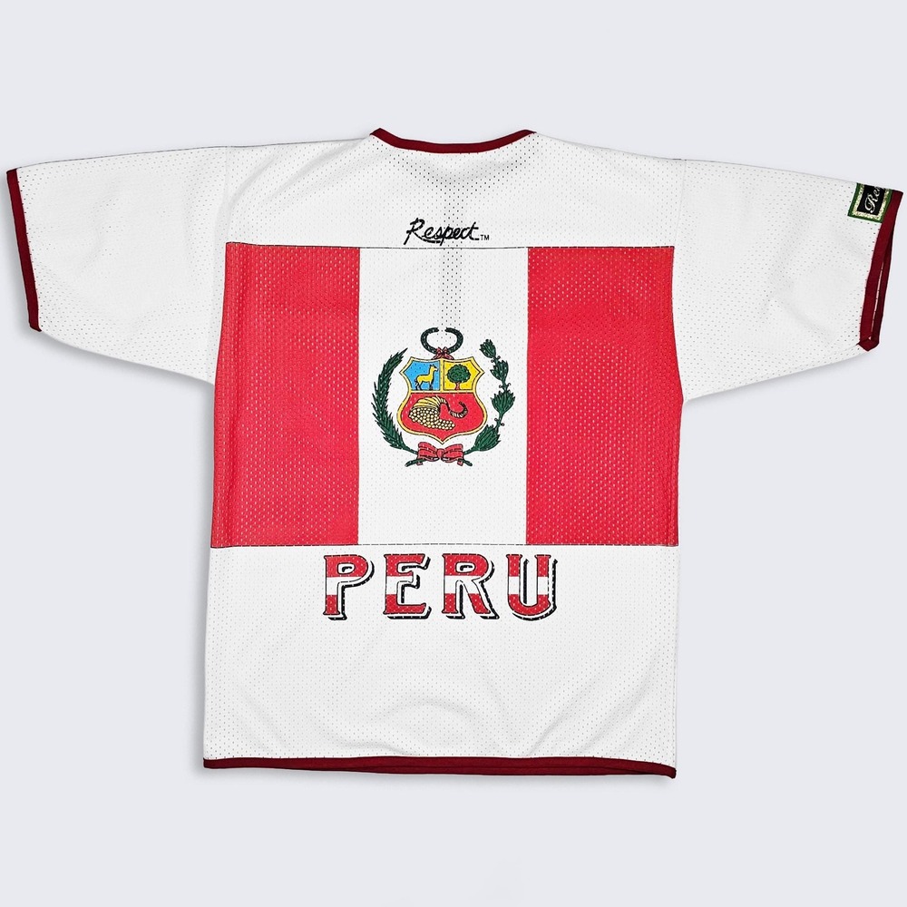 Peru Vintage Y2K Respect Flag Mesh Jersey Shirt